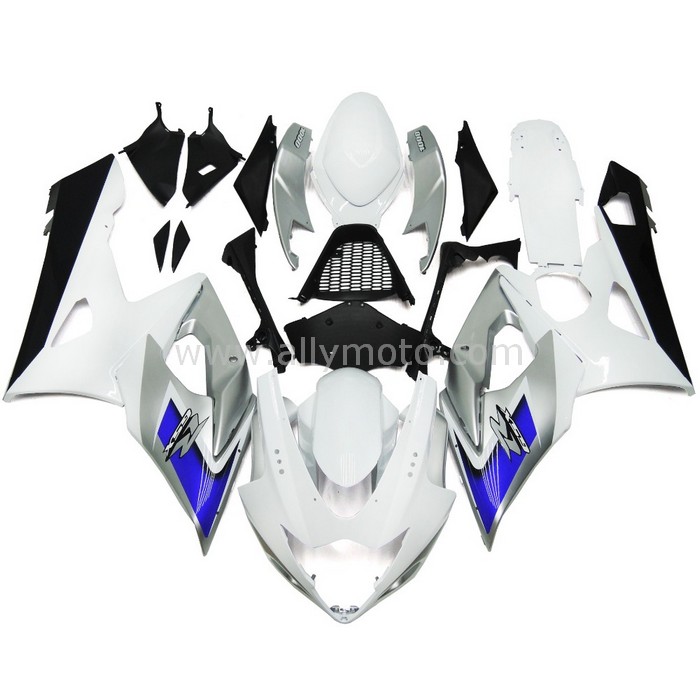 0373 Fairing Suzuki GSXR1000 K5 05 06 2005 2006 White Silver